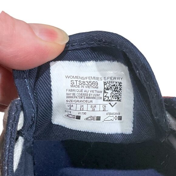 SPERRY Women’s Sz 8 Top-Sider Crest Navy Shoes Lobster/Crab Theme Boating Shoes - Picture 12 of 13